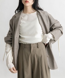 KBF | シアーベロアドレープトップス(Tシャツ/カットソー)