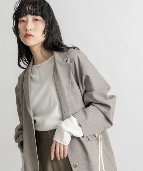 KBF(ケイビーエフ)の「シアーベロアドレープトップス(Tシャツ/カットソー・レディース・アイボリー/ブラウン系その他/グレー・ONE)」の5枚目の写真