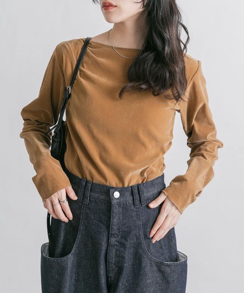 KBF(ケイビーエフ)の「シアーベロアドレープトップス(Tシャツ/カットソー・レディース・アイボリー/ブラウン系その他/グレー・ONE)」の20枚目の写真