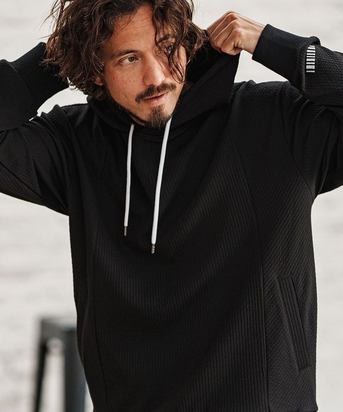 felkod(フィルコッド)の「mpa3726- Cord Jersey Parka パーカー(パーカー・メンズ・ホワイト/ブラック/ホワイト×ブラック・L/M/S)」の4枚目の写真