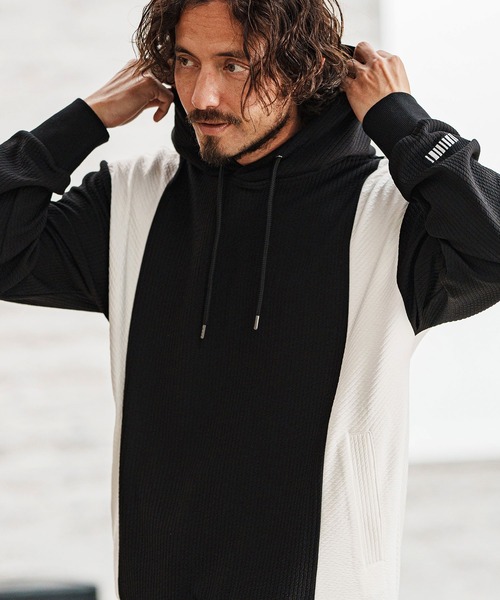 felkod(フィルコッド)の「mpa3726- Cord Jersey Parka パーカー(パーカー・メンズ・ホワイト/ブラック/ホワイト×ブラック・L/M/S)」の10枚目の写真