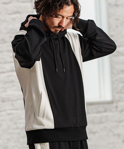 felkod(フィルコッド)の「mpa3726- Cord Jersey Parka パーカー(パーカー・メンズ・ホワイト/ブラック/ホワイト×ブラック・L/M/S)」の11枚目の写真