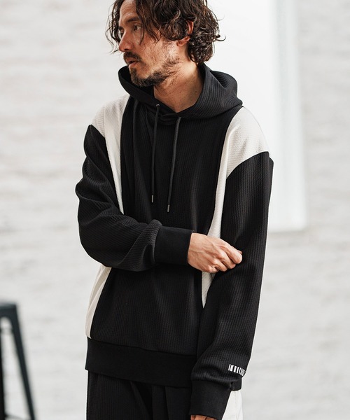felkod(フィルコッド)の「mpa3726- Cord Jersey Parka パーカー(パーカー・メンズ・ホワイト/ブラック/ホワイト×ブラック・L/M/S)」の12枚目の写真