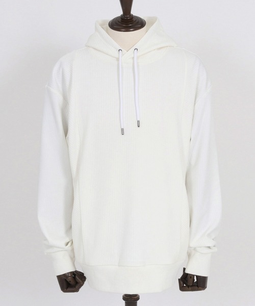 felkod(フィルコッド)の「mpa3726- Cord Jersey Parka パーカー(パーカー・メンズ・ホワイト/ブラック/ホワイト×ブラック・L/M/S)」の21枚目の写真