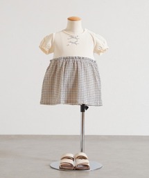 【10mois(ディモワ)】ギンガムリボンボディオール 70・80cm