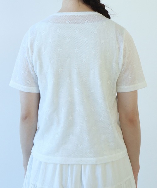bulle de savon(ビュルデサボン)の「△hana×mesh ジャガード 半袖プルオーバー(Tシャツ/カットソー・レディース・カーキ/チャコールグレー/ホワイト/キナリ・FREE)」の21枚目の写真