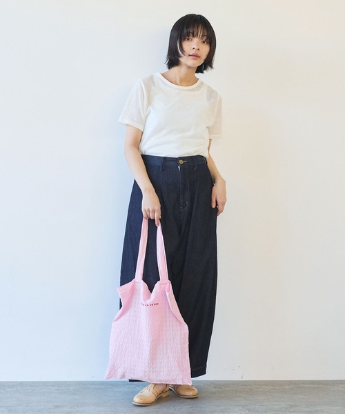 tシャツ hana×mesh ジャガード ハイネック半袖プルオーバー レディース bulle de savon tシャツ hana×mesh ジャガード ハイネック半袖