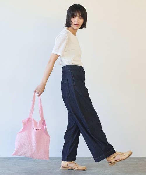 bulle de savon(ビュルデサボン)の「△hana×mesh ジャガード 半袖プルオーバー(Tシャツ/カットソー・レディース・カーキ/チャコールグレー/ホワイト/キナリ・FREE)」の14枚目の写真