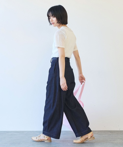 bulle de savon(ビュルデサボン)の「△hana×mesh ジャガード 半袖プルオーバー(Tシャツ/カットソー・レディース・カーキ/チャコールグレー/ホワイト/キナリ・FREE)」の15枚目の写真