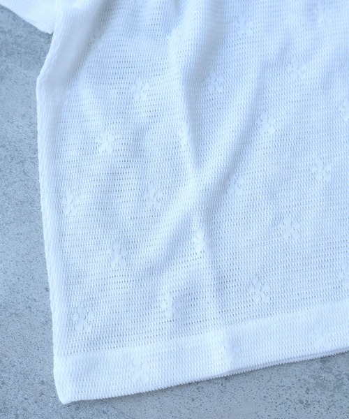 bulle de savon(ビュルデサボン)の「△hana×mesh ジャガード 半袖プルオーバー(Tシャツ/カットソー・レディース・カーキ/チャコールグレー/ホワイト/キナリ・FREE)」の19枚目の写真