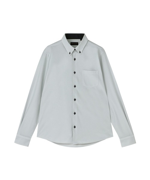 TOKYO SHIRTS(トウキョウシャツ)の「ボタンダウンデザインカジュアル長袖シャツ(ポロシャツ・メンズ・グレー・M/L/LL/S)」の1枚目の写真