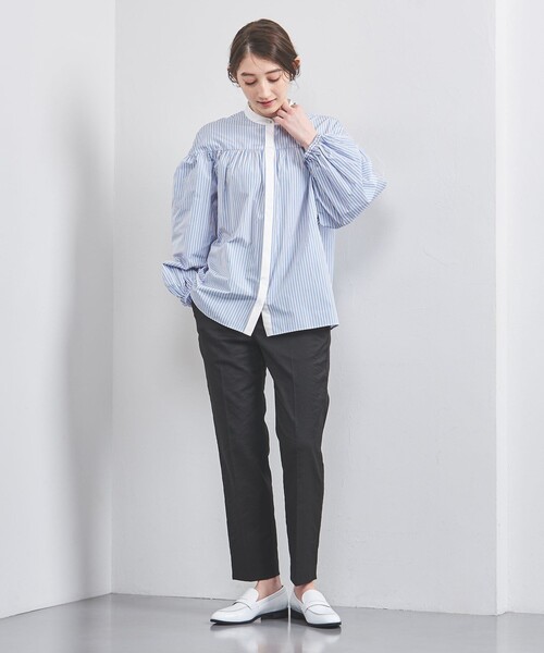 シャイニー スリム パンツ WHT
