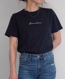 胸元フロントプリント 半袖サイロTシャツ/コットンTシャツ