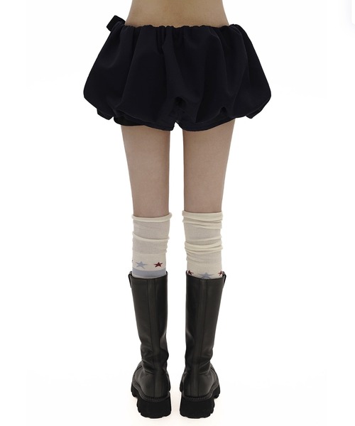 Moromoro2(モロモロ)の「サイドリボンバルーンスカート QZ0289【Moromoro2】(スカート・レディース・ブラウン/ネイビー・M/L/S)」の9枚目の写真