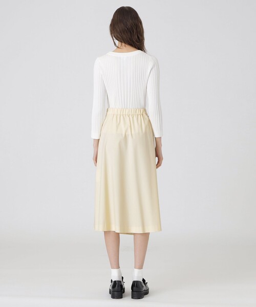BLUE LABEL CRESTBRIDGE（ブルーレーベルクレストブリッジ）の「サイロスパンクリアツイルパーシャルスカート（スカート・レディース・ベージュ/イエロー/ダークネイビー・36/38）」の8枚目の写真