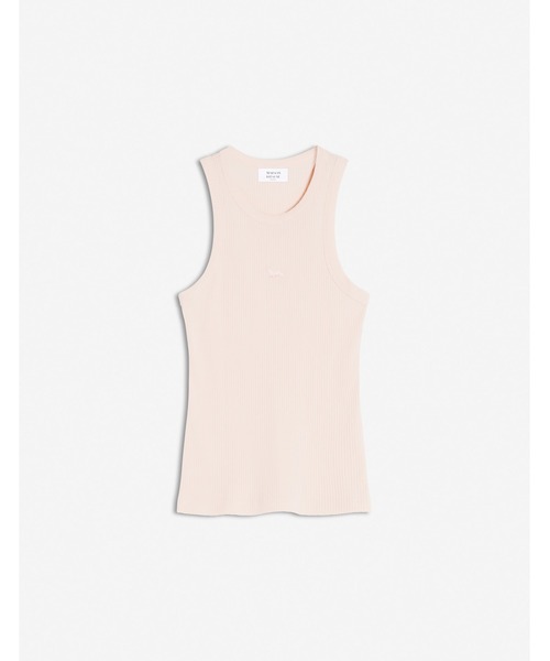 Maison Kitsune（メゾンキツネ）の「BABY FOX PATCH RIBBED TANK TOP（タンクトップ・レディース・ネイビー/ライトピンク/ライトグレー/アイボリー・XS/S/M/L/XL）」の4枚目の写真