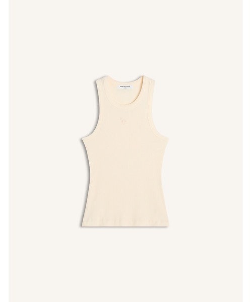 Maison Kitsune（メゾンキツネ）の「BABY FOX PATCH RIBBED TANK TOP（タンクトップ・レディース・ネイビー/ライトピンク/ライトグレー/アイボリー・XS/S/M/L/XL）」の2枚目の写真