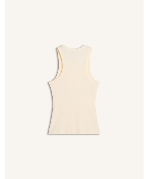 Maison Kitsune（メゾンキツネ）の「BABY FOX PATCH RIBBED TANK TOP（タンクトップ・レディース・ネイビー/ライトピンク/ライトグレー/アイボリー・XS/S/M/L/XL）」の6枚目の写真