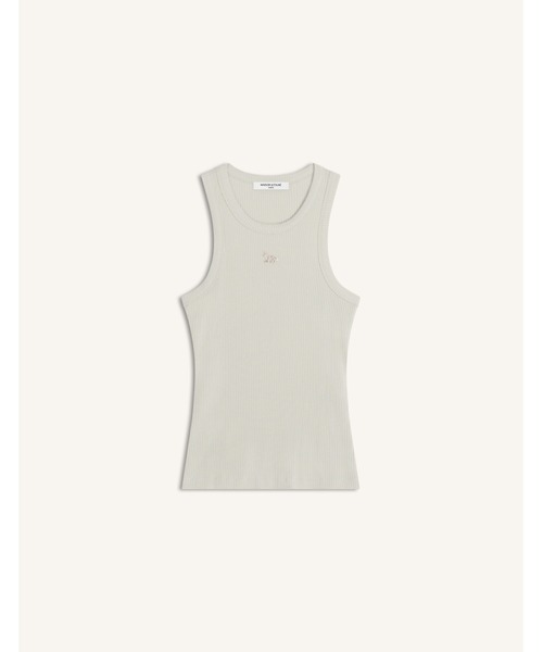 Maison Kitsune（メゾンキツネ）の「BABY FOX PATCH RIBBED TANK TOP（タンクトップ・レディース・ネイビー/ライトピンク/ライトグレー/アイボリー・XS/S/M/L/XL）」の11枚目の写真