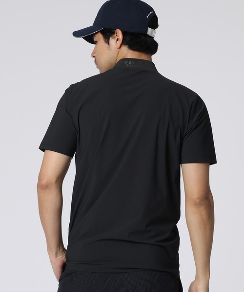 Psycho Bunny ブラックシャツ モックネック Lサイズ GOLF] ポケットバニー モックネックTシャツ（Tシャツ/カットソー