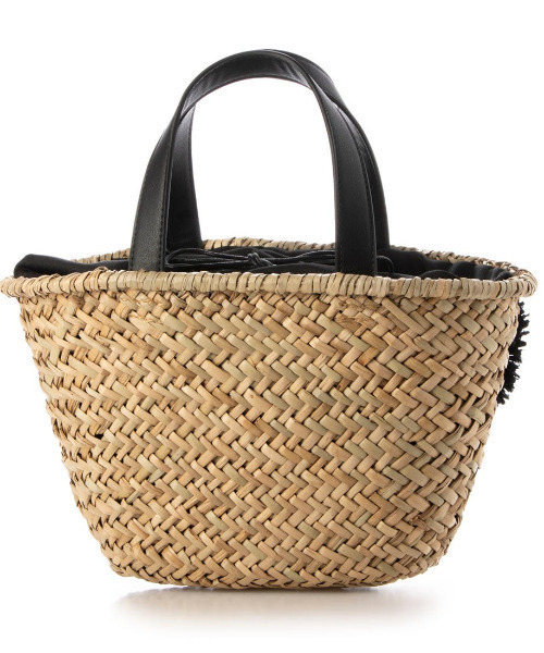 cache cache(カシュ カシュ)の「カシュカシュ cachecache / ラフィアフラワー付カゴバッグ(かごバッグ・レディース・マルチ/ブラック/ベージュ・FREE)」の5枚目の写真