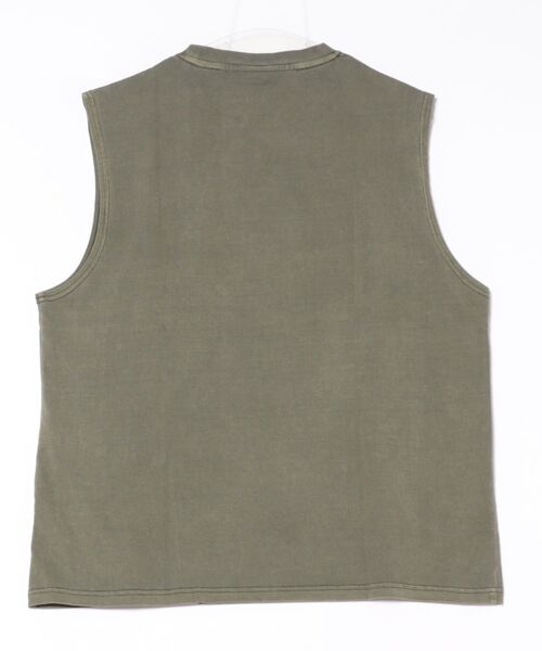 SPINNS（スピンズ）の「ピグメント加工ノースリーブTシャツ/レトロイーグル/短丈/古着風（Tシャツ/カットソー・メンズ・ブラック/カーキ・ONESIZE）」の3枚目の写真