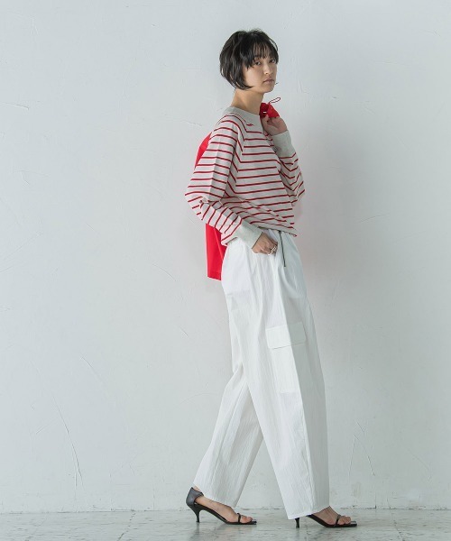 MAYSON GREY(メイソングレイ)の「Vガゼットドルマンニットプルオーバー≪手洗い可能≫(ニット/セーター・レディース・ブルー系その他/ライトグレー/ブルー/ホワイト/レッド系その他・M)」の22枚目の写真