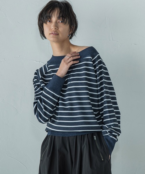 MAYSON GREY(メイソングレイ)の「Vガゼットドルマンニットプルオーバー≪手洗い可能≫(ニット/セーター・レディース・ブルー系その他/ライトグレー/ブルー/ホワイト/レッド系その他・M)」の7枚目の写真