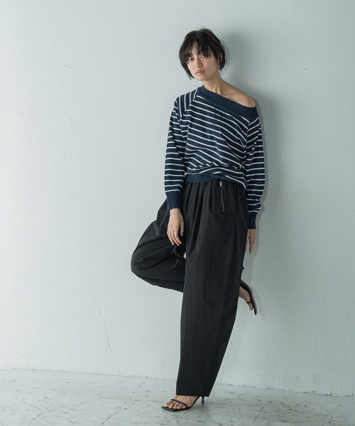 MAYSON GREY(メイソングレイ)の「Vガゼットドルマンニットプルオーバー≪手洗い可能≫(ニット/セーター・レディース・ブルー系その他/ライトグレー/ブルー/ホワイト/レッド系その他・M)」の12枚目の写真