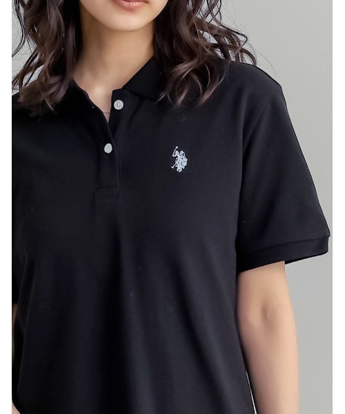 U.S. POLO ASSN.（ユーエスポロアッスン）の「[U.S. POLO ASSN.][別注]鹿の子刺繍ポロシャツ（Tシャツ/カットソー・レディース・ホワイト/ネイビー/ブラック/グレー・MEDIUM/LARGE）」の8枚目の写真