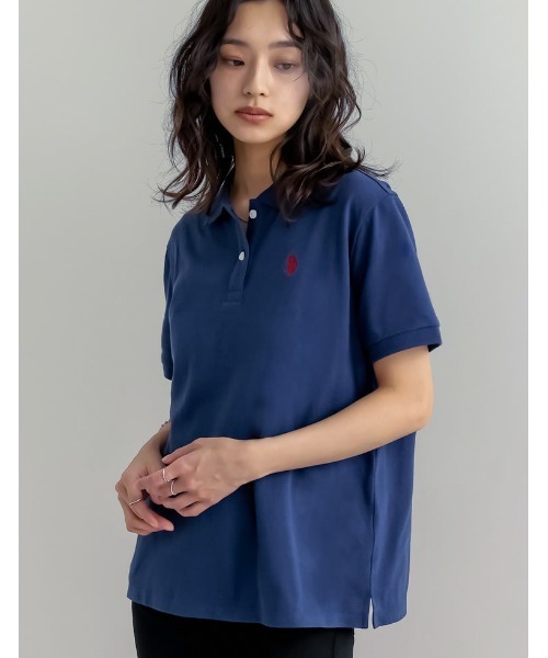 U.S. POLO ASSN.（ユーエスポロアッスン）の「[U.S. POLO ASSN.][別注]鹿の子刺繍ポロシャツ（Tシャツ/カットソー・レディース・ホワイト/ネイビー/ブラック/グレー・MEDIUM/LARGE）」の20枚目の写真