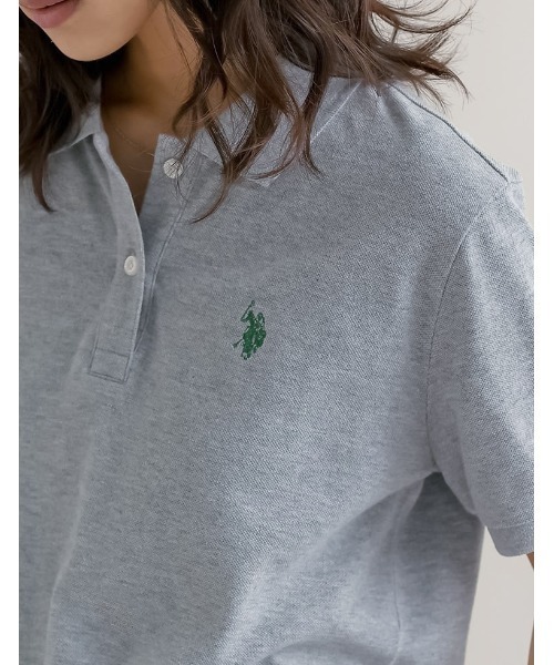 U.S. POLO ASSN.（ユーエスポロアッスン）の「[U.S. POLO ASSN.][別注]鹿の子刺繍ポロシャツ（Tシャツ/カットソー・レディース・ホワイト/ネイビー/ブラック/グレー・MEDIUM/LARGE）」の18枚目の写真