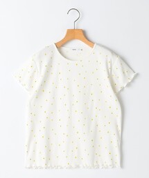 美品 SHIPS 花柄カットソー SHIPS シップス 花柄 Tシャツ カットソー ネイビー Sサイズ