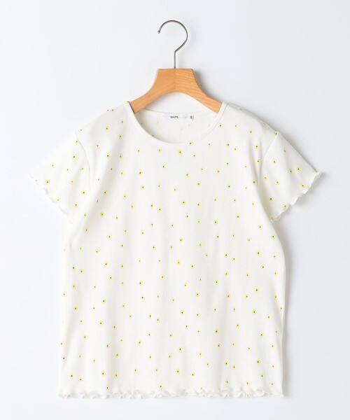 SHIPS(シップス)の「SHIPS KIDS:140~150cm / フラワー テキスタイル 半袖 TEE(Tシャツ/カットソー・キッズ・オフホワイト/ライトブルー・150/140)」の1枚目の写真