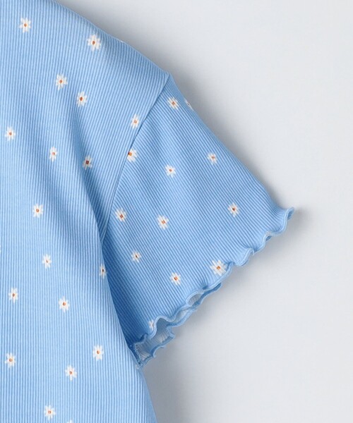 SHIPS(シップス)の「SHIPS KIDS:140~150cm / フラワー テキスタイル 半袖 TEE(Tシャツ/カットソー・キッズ・オフホワイト/ライトブルー・150/140)」の4枚目の写真