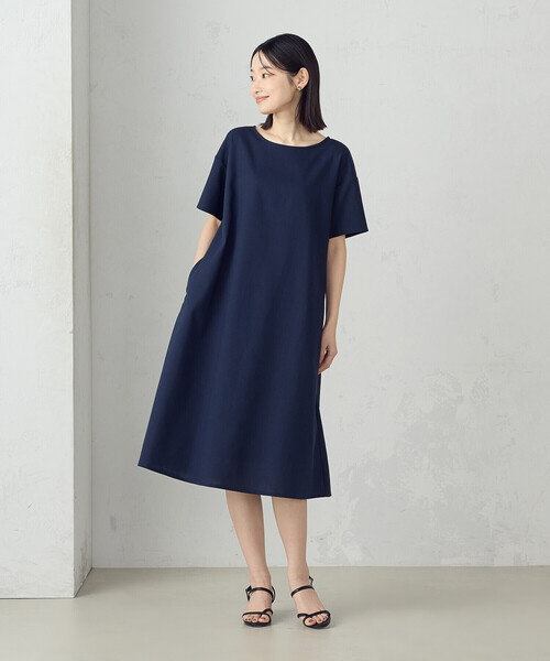 COMME CA ISM（コムサイズム）の「デイリーリラックスワンピース ナチュラル（ワンピース・レディース・ブラウン/ネイビー/オリーブ/マスタード・LARGE/MEDIUM）」の4枚目の写真