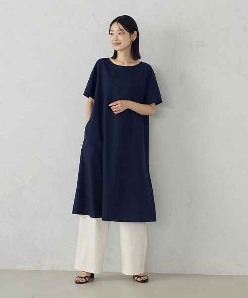 COMME CA ISM（コムサイズム）の「デイリーリラックスワンピース ナチュラル（ワンピース・レディース・ブラウン/ネイビー/オリーブ/マスタード・LARGE/MEDIUM）」の5枚目の写真