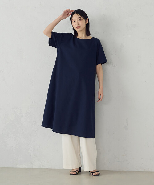 COMME CA ISM（コムサイズム）の「デイリーリラックスワンピース ナチュラル（ワンピース・レディース・ブラウン/ネイビー/オリーブ/マスタード・LARGE/MEDIUM）」の6枚目の写真
