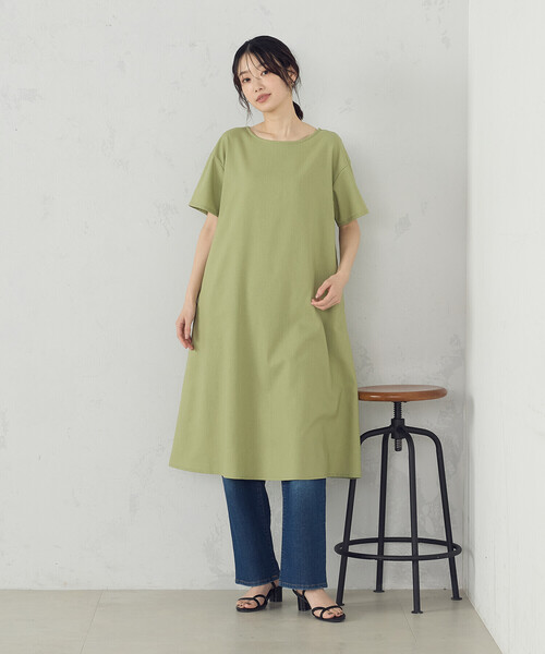 COMME CA ISM（コムサイズム）の「デイリーリラックスワンピース ナチュラル（ワンピース・レディース・ブラウン/ネイビー/オリーブ/マスタード・LARGE/MEDIUM）」の18枚目の写真