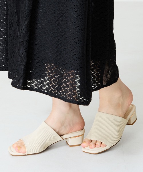 WA ORiental TRaffic(ダブルエーオリエンタルトラフィック)の「ニットミュールサンダル/52207(サンダル・レディース・ブラック/ベージュ/オレンジ・S/M/L/LL/SS/3L)」の5枚目の写真