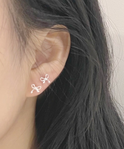 セール】【MASHIRO】ブルーリボンベアミックスモチーフピアス12