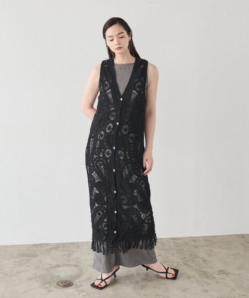 カレンミレン　karenmilen ブラック シルク　フリル　ワンピース カレンミレン karenmilen ブラック シルク フリル ワンピース