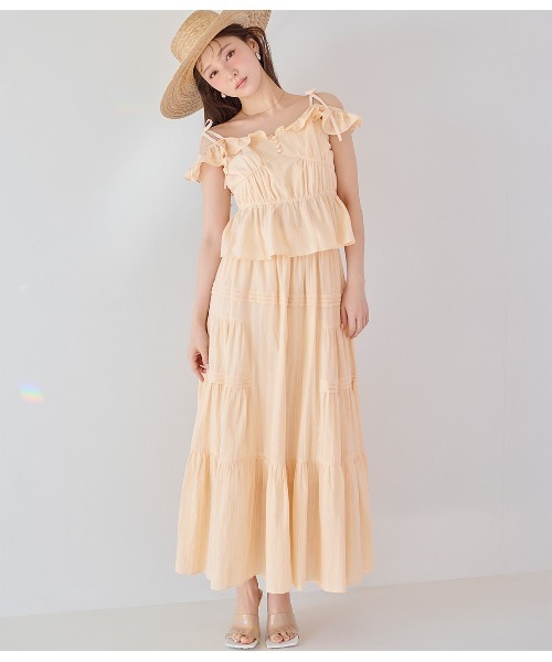 PEACH JOHN（ピーチジョン）の「デコラティブフリルキャミ（キャミソール・レディース・オレンジ系その他/ブラック・ONE SIZE）」の7枚目の写真