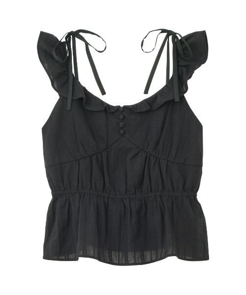 PEACH JOHN（ピーチジョン）の「デコラティブフリルキャミ（キャミソール・レディース・オレンジ系その他/ブラック・ONE SIZE）」の10枚目の写真