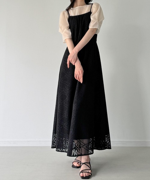 junoah（ジュノア）の「バックリボンカットデザインギャザーキャミワンピース（ワンピース・レディース・クリーム/ブラック・SMALL/MEDIUM/LARGE）」の15枚目の写真