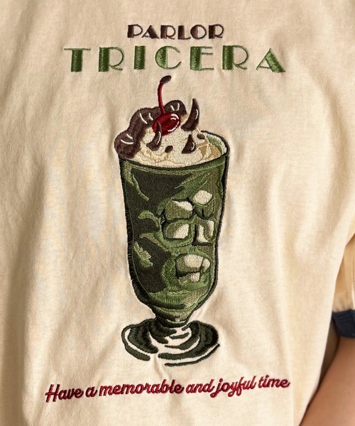 DOUBLE NAME（ダブルネーム）の「PARLOR刺しゅうリンガーTEE（Tシャツ/カットソー・レディース・ブルー/オフホワイト/ホワイト系その他2・FREE）」の10枚目の写真