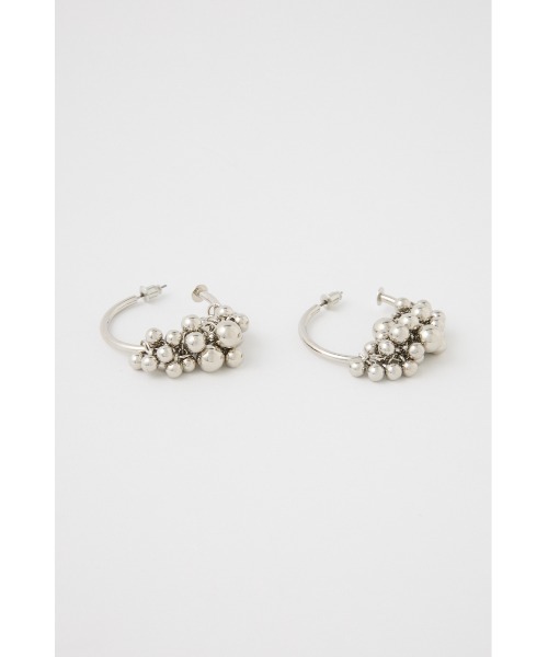 SLY（スライ）の「METALBEADS HOOP P/EARRING メタル ビーズ フープピアス（リング・レディース・シルバー・FREE）」の2枚目の写真