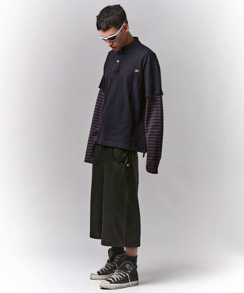 ERL / イーアールエル UNISEX DOUBLE SLEEVE P0LO T-SHIRT KNIT