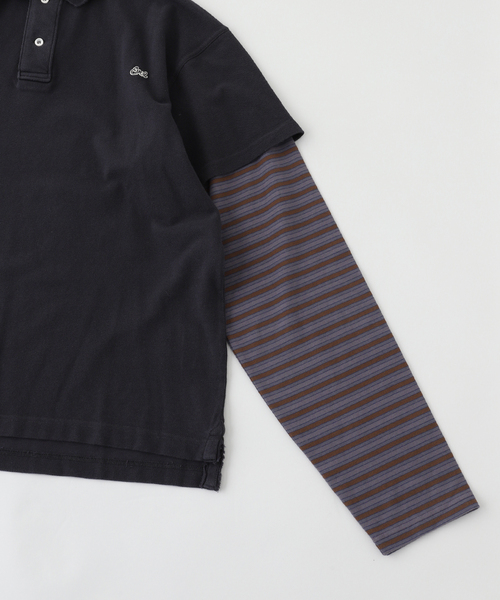 ERL DOUBLE SLEEVE POLO T-SHIRT ポロ　Tシャツ ERL Double Sleeve Polo T-Shirt Black – ESSXNYC