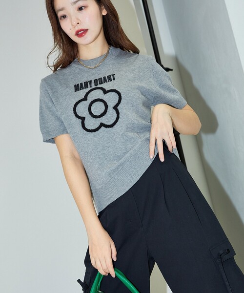 MARY QUANT - 新品 マリークワント Tシャツ グレー セール】MARY QUANT × PUBLUX/マリークワント 袖レース付き